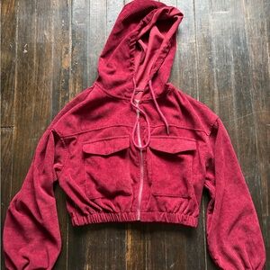 SHEIN Burgundy Corduroy Jacket